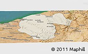 Shaded Relief Panoramic Map of Ben Slimane, satellite outside
