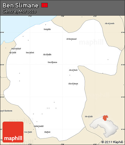 Classic Style Simple Map of Ben Slimane