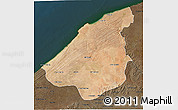 Satellite 3D Map of El Jadida, darken