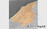 Satellite 3D Map of El Jadida, desaturated