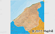 Satellite 3D Map of El Jadida, political outside