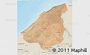 Satellite 3D Map of El Jadida, shaded relief outside