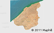 Satellite 3D Map of El Jadida, single color outside