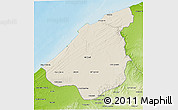 Shaded Relief 3D Map of El Jadida, physical outside