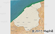 Shaded Relief 3D Map of El Jadida, satellite outside