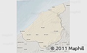 Shaded Relief 3D Map of El Jadida, semi-desaturated