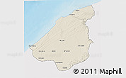 Shaded Relief 3D Map of El Jadida, single color outside