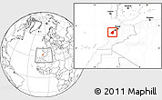 Blank Location Map of El Jadida, within the entire country