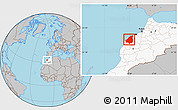 Gray Location Map of El Jadida, highlighted country
