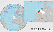 Gray Location Map of El Jadida, highlighted parent region