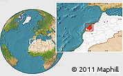 Satellite Location Map of El Jadida, highlighted country
