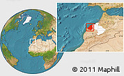 Satellite Location Map of El Jadida, highlighted parent region
