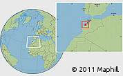 Savanna Style Location Map of El Jadida, within the entire country
