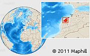 Shaded Relief Location Map of El Jadida