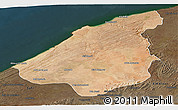 Satellite Panoramic Map of El Jadida, darken