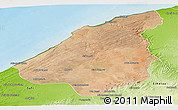Satellite Panoramic Map of El Jadida, physical outside