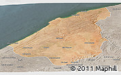 Satellite Panoramic Map of El Jadida, semi-desaturated