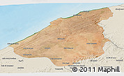 Satellite Panoramic Map of El Jadida, shaded relief outside