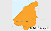 Political Simple Map of El Jadida, single color outside