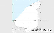 Silver Style Simple Map of El Jadida