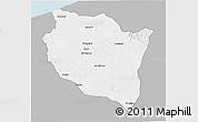 Gray 3D Map of Settat, single color outside