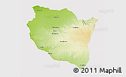 Physical 3D Map of Settat, cropped outside