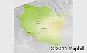 Physical 3D Map of Settat, lighten, desaturated