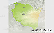Physical 3D Map of Settat, lighten, semi-desaturated