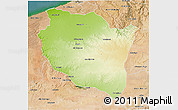 Physical 3D Map of Settat, satellite outside