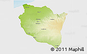 Physical 3D Map of Settat, single color outside