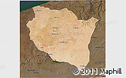Satellite 3D Map of Settat, darken