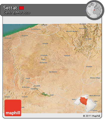 Satellite 3D Map of Settat