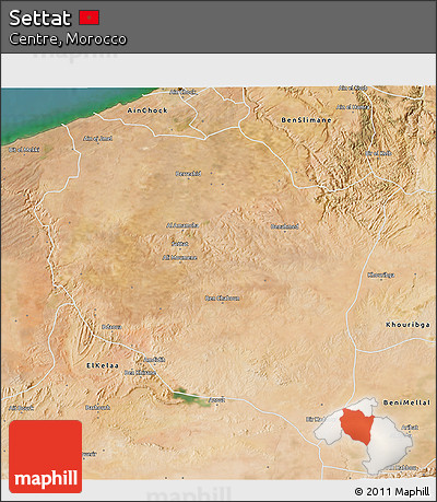 Satellite 3D Map of Settat