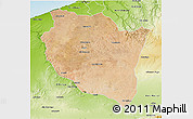 Satellite 3D Map of Settat, physical outside