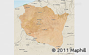 Satellite 3D Map of Settat, shaded relief outside