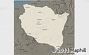 Shaded Relief 3D Map of Settat, darken