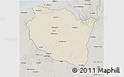 Shaded Relief 3D Map of Settat, semi-desaturated