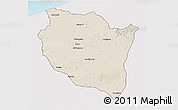 Shaded Relief 3D Map of Settat, single color outside