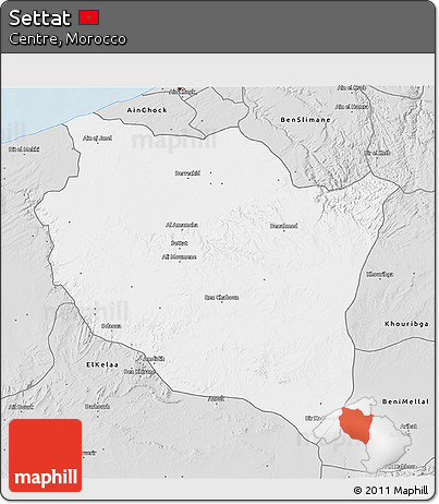 Silver Style 3D Map of Settat