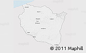 Silver Style 3D Map of Settat, single color outside