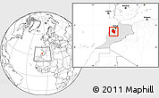 Blank Location Map of Settat, highlighted country, within the entire country