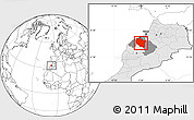 Blank Location Map of Settat, highlighted country, highlighted parent region