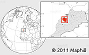 Blank Location Map of Settat, highlighted country