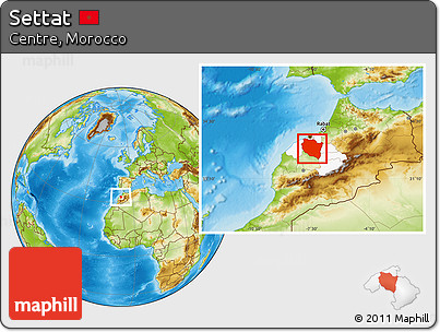Physical Location Map of Settat, highlighted parent region