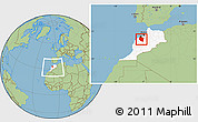 Savanna Style Location Map of Settat, highlighted country, within the entire country