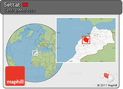 Savanna Style Location Map of Settat, highlighted country