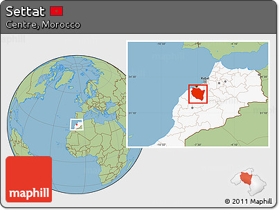 Savanna Style Location Map of Settat, highlighted country