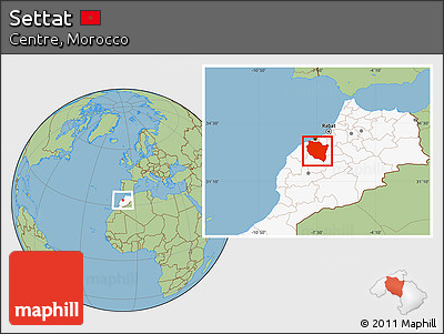Savanna Style Location Map of Settat, highlighted country