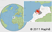 Savanna Style Location Map of Settat, highlighted country, highlighted parent region