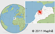 Savanna Style Location Map of Settat, highlighted country